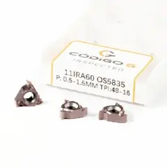 Inserto de Rosca 11IR AG60 P0.51.5mm TPI 48-16 Pastilha de Metal Duro para Aço