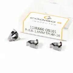 Inserto de Rosca Interna 11IR1.0 ISO P0.5-1.5mm TPI 48-16 Pastilha de Metal Duro para Alumínio