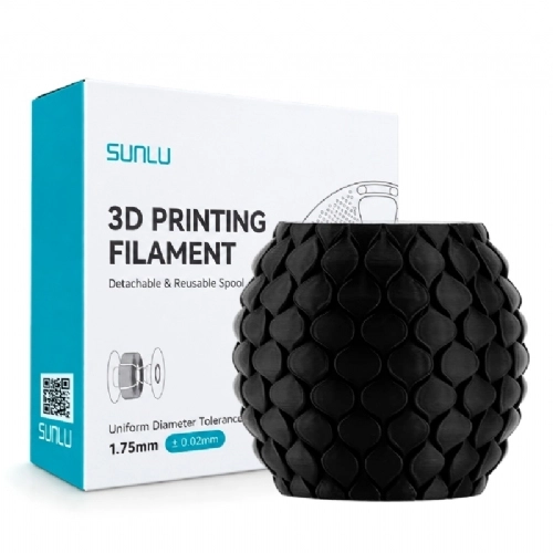 Filamento Sunlu PLA Matte Preto Fosco   Black   1.75mm 1kg 