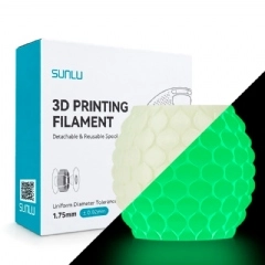 Filamento Sunlu PLA Glow In The Dark Branco pra Verde - 1.75mm 1kg 