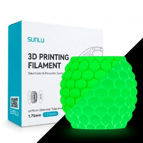 Filamento Sunlu PLA Glow In The Dark Verde Futuro   Future Green   1.75mm 1kg 