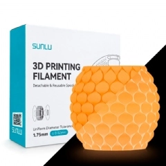 Filamento Sunlu PLA Glow In The Dark Laranja Cyber - Cyber Orange - 1.75mm 1kg 