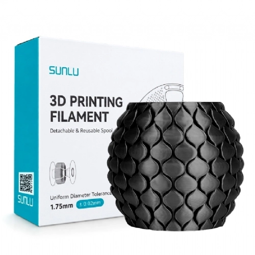 Filamento Sunlu Silk PLA  Preto   Black   1.75mm 1kg 