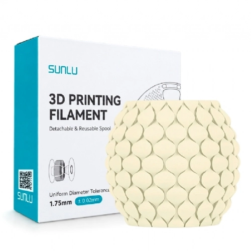 Filamento Sunlu PLA Meta Branco Creme   Cream White   1.75mm 1kg 