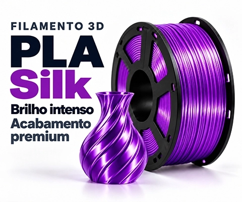 Filamento PLA Silk com acabamento brilhante