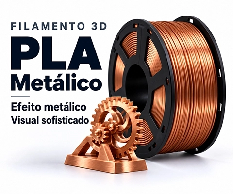Filamento PLA Metálico para impressão 3D