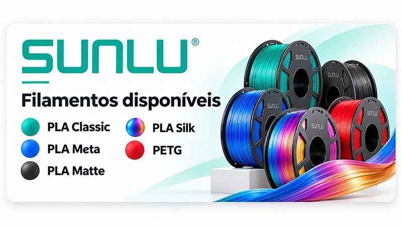 Filamentos Sunlu para impressão 3D