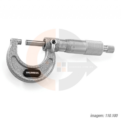 Micrômetro Externo 0 a 25mm Arco Ferro Fundido Digimess 110.100 Micrômetro Externo 0 a 25mm Arco Ferro Fundido Digimess 110.100
