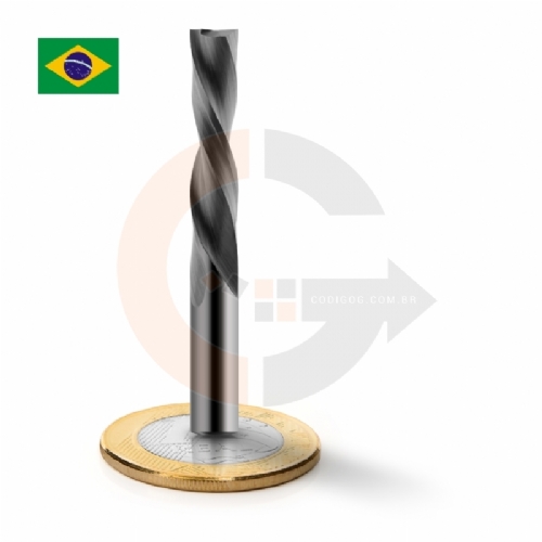 Fresa Down Cut 2 cortes 6.0mm x 25mm Metal Duro, topo reto, corte invertido - BR Fresa Down Cut 2 cortes 6.0mm x 25mm Metal Duro, topo reto, corte invertido - BR