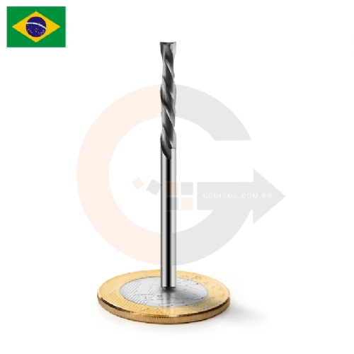 Fresa de 2 cortes Up e Down Cut 3.175mm x 20mm Metal Duro - BR Fresa de 2 cortes Up e Down Cut 3.175mm x 20mm Metal Duro - BR