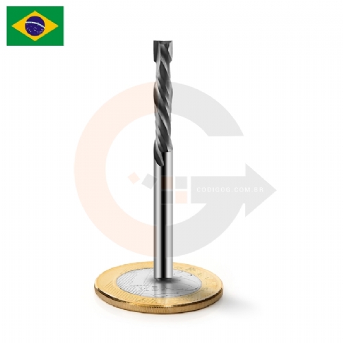 Fresa de 2 cortes Up e Down Cut 4mm x 22mm Metal Duro - BR Fresa de 2 cortes Up e Down Cut 4mm x 22mm Metal Duro - BR