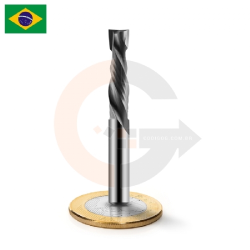 Fresa de 2 cortes Up e Down Cut 6mm x 25mm Metal Duro - BR Fresa de 2 cortes Up e Down Cut 6mm x 25mm Metal Duro - BR
