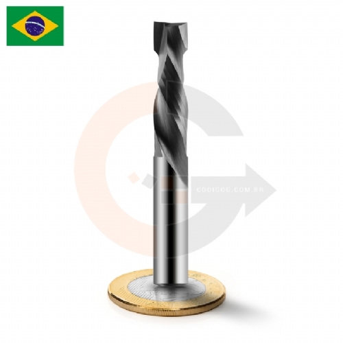 Fresa de 2 cortes Up e Down Cut 8mm x 30mm Metal Duro - BR Fresa de 2 cortes Up e Down Cut 8mm x 30mm Metal Duro - BR