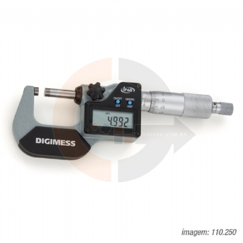 Micrômetro Digital Externo 0 a 25mm Proteção IP65 Digimess 110.250 Micrômetro Digital Externo 0 a 25mm Proteção IP65 Digimess 110.250