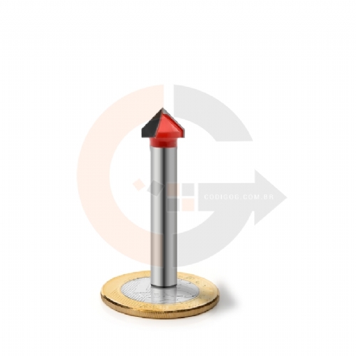 Fresa para entalhe 3D Vbit para madeira e MDF 10mm x 90º Metal Duro Fresa para entalhe 3D Vbit para madeira e MDF 10mm x 90º Metal Duro