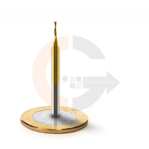 Fresa Topo 2 Cortes Espiral 1.0mm x 4mm Metal Duro com Titânio Fresa Topo 2 Cortes Espiral 1.0mm x 4mm Metal Duro com Titânio