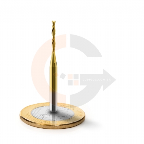 Fresa Topo 2 Cortes Espiral 1.5mm x 12mm Metal Duro com Titânio Fresa Topo 2 Cortes Espiral 1.5mm x 12mm Metal Duro com Titânio