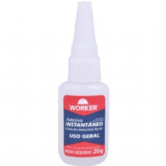 Adesivo Instantâneo Ultra rápido 20g cola - WORKER 228680