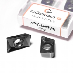 Inserto APKT160408 PM AlTin Pastilha de Metal Duro para Aço, Grade 5537 - 10 peças