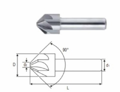 Escareador 6mm x 90º, corte à direita, haste cilíndrica, DIN 335 A, HT