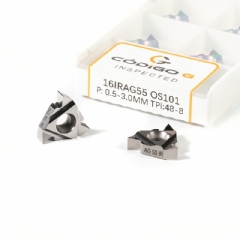 Inserto de Rosca 16IR AG55 P0.5-3.0mm TPI48-8 Pastilha de Metal Duro para Alumínio