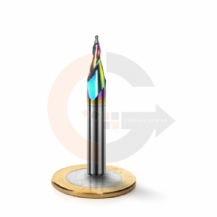 Fresa Cônica Esférica 20º x 1.0mm Metal Duro HRC70 Cobertura DLC