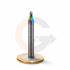 Fresa Cônica Esférica 20º x 3.0mm Metal Duro HRC70 Cobertura DLC