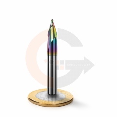 Fresa Cônica Esférica 30º x 1.0mm Metal Duro HRC70 Cobertura DLC