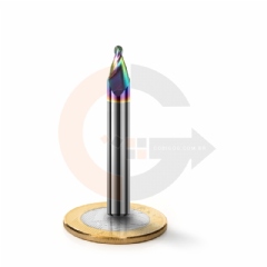 Fresa Cônica Esférica 30º x 2.0mm Metal Duro HRC70 Cobertura DLC