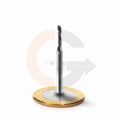 Fresa Down Cut 1 corte 2.5mm x 12mm Metal Duro, topo reto, corte invertido