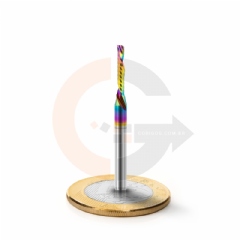 Fresa Down Cut 1 corte 2.0mm x 12mm corte invertido, Metal Duro com DLC