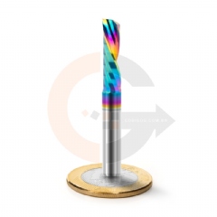Fresa Down Cut 1 corte 6.0mm x 25mm corte invertido, Metal Duro com DLC