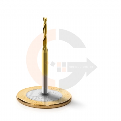 Fresa Topo 2 Cortes Espiral 2.0mm x 12mm Metal Duro com Titânio Fresa Topo 2 Cortes Espiral 2.0mm x 12mm Metal Duro com Titânio