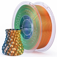 Filamento PLA Silk Tri Color Blue Green Orange - Azul, Verde e Laranja - Elegoo - 1.75mm 1kg 
