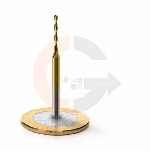 Fresa Esférica Ball Nose 1.5mm x 12mm Metal Duro com Titânio Fresa Esférica Ball Nose 1.5mm x 12mm Metal Duro com Titânio