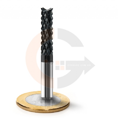 Fresa Raiada 6mm x 22mm Metal Duro com cobertura de AlTin Fresa Raiada 6mm x 22mm Metal Duro com cobertura de AlTin