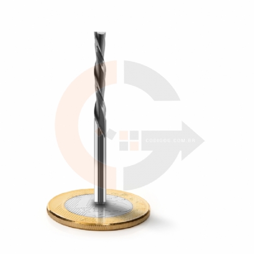 Fresa Down Cut 2 cortes 3.175mm x 22mm Metal Duro, topo reto, corte invertido Fresa Down Cut 2 cortes 3.175mm x 22mm Metal Duro, topo reto, corte invertido