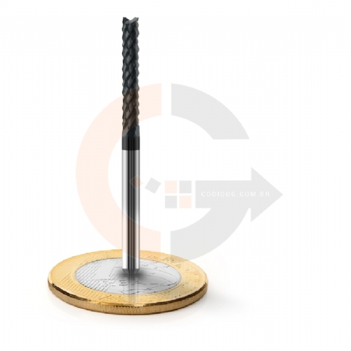 Fresa Raiada 3.175mm x 22mm Metal Duro com cobertura de AlTin Fresa Raiada 3.175mm x 22mm Metal Duro com cobertura de AlTin