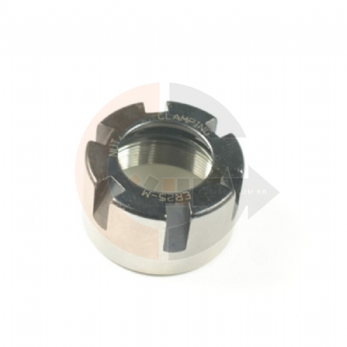 Porca ER25 M castelo (mini) para spindle e porta pinça ER25 29mm Porca ER25 M castelo (mini) para spindle e porta pinça ER25 29mm