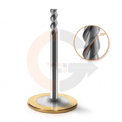 Fresa Para Alumínio 3 Cortes HRC45 4.0mm x 12mm Corte a 35º Metal Duro