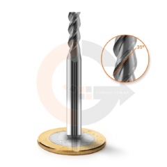 Fresa Para Alumínio 3 Cortes HRC45 5.0mm x 15mm Corte a 35º Metal Duro
