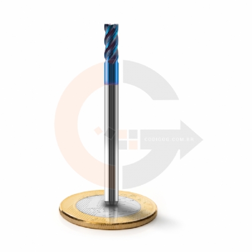 Fresa Para Aço Temperado 4 Cortes Metal Duro HRC65 4mm x 10mm Fresa Para Aço Temperado 4 Cortes Metal Duro HRC65 4mm x 10mm