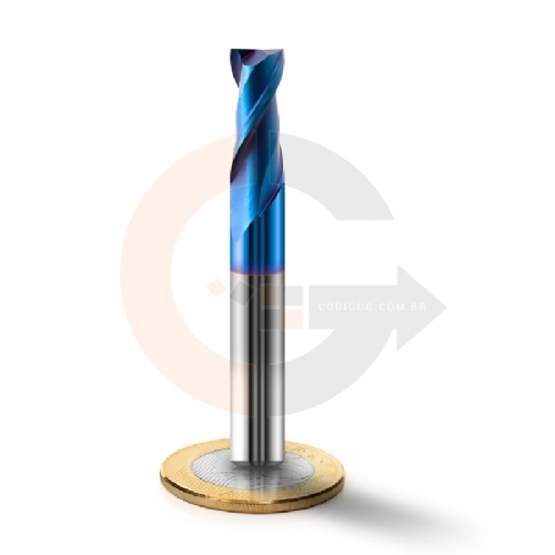 Fresa Para Aço Temperado 2 Cortes Metal Duro HRC65 8mm x 20mm Fresa Para Aço Temperado 2 Cortes Metal Duro HRC65 8mm x 20mm