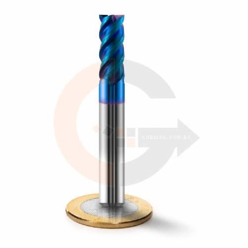 Fresa Para Aço Temperado 4 Cortes Metal Duro HRC65 8mm x 20mm Fresa Para Aço Temperado 4 Cortes Metal Duro HRC65 8mm x 20mm