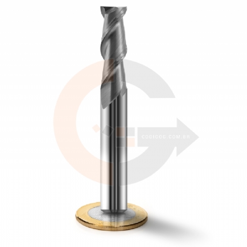 Fresa Para Alumínio 2 Cortes HRC55 10mm x 30mm Metal Duro Fresa Para Alumínio 2 Cortes HRC55 10mm x 30mm Metal Duro