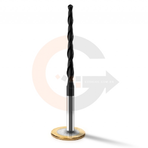 Fresa cônica esférica 4mm x 60mm Metal Duro HRC55 com cobertura de AlTin Fresa cônica esférica 4mm x 60mm Metal Duro HRC55 com cobertura de AlTin