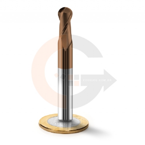 Fresa de Metal Duro Para Ferro e Aço Esférica 2 Cortes HRC55 8mm x 16mm Fresa de Metal Duro Para Ferro e Aço Esférica 2 Cortes HRC55 8mm x 16mm