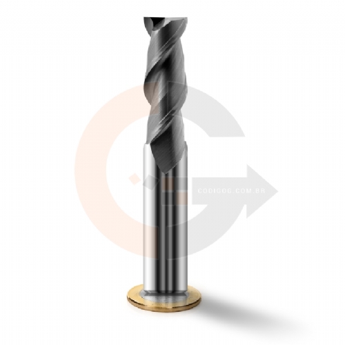 Fresa Para Alumínio 2 Cortes HRC55 16mm x 45mm Metal Duro Fresa Para Alumínio 2 Cortes HRC55 16mm x 45mm Metal Duro