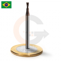 Fresa down cut 2 cortes 2mm para chapas de aço inox e galvanizados