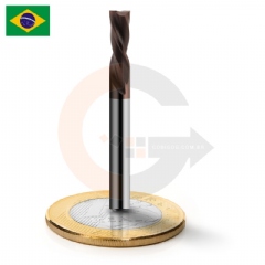 Fresa down cut 2 cortes 4mm para chapas de aço inox e galvanizados
